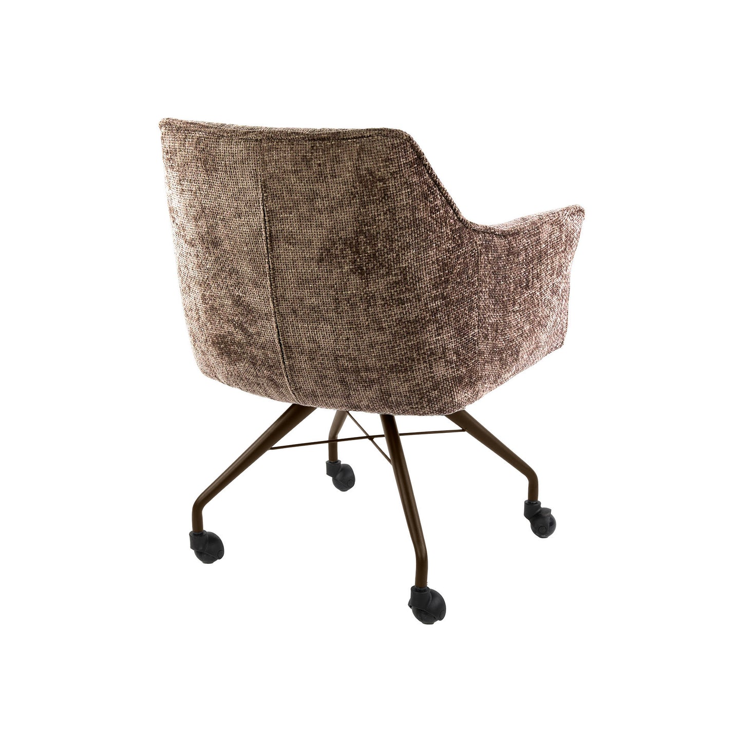 Eetkamerstoel Raster | Champagne-Bruin Alura Stof | Brons Onderstel