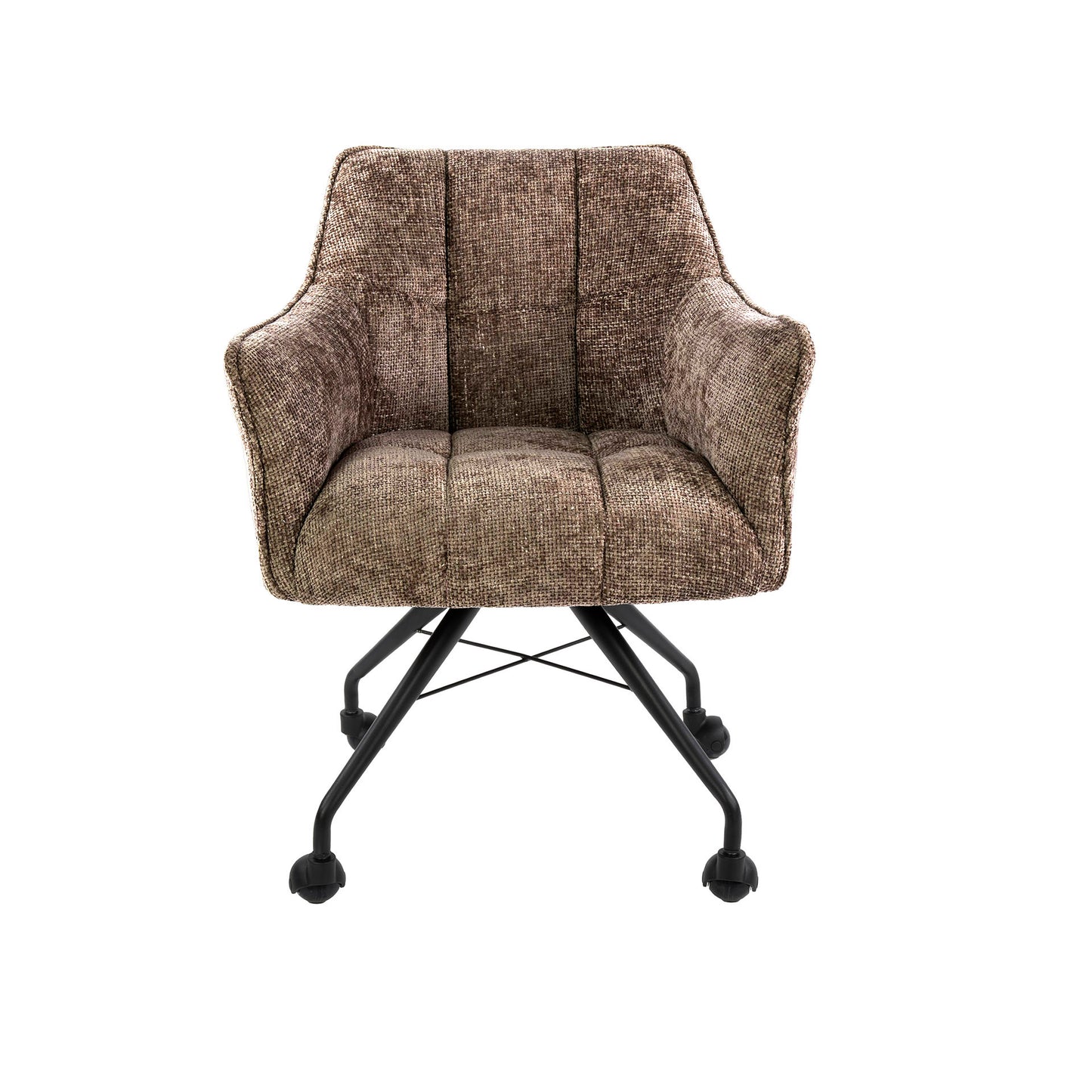 Eetkamerstoel Raster | Stof Hoven Champagne | Met Wieltjes