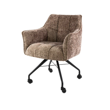 Eetkamerstoel Raster | Stof Hoven Champagne | Met Wieltjes