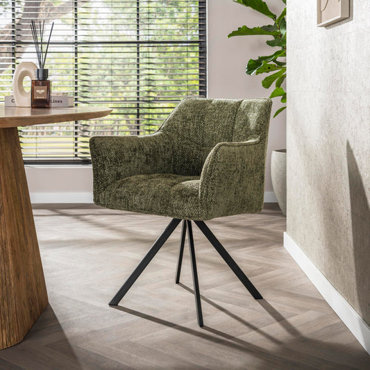 Eetkamerstoel Raster | Stof Hoven Groen