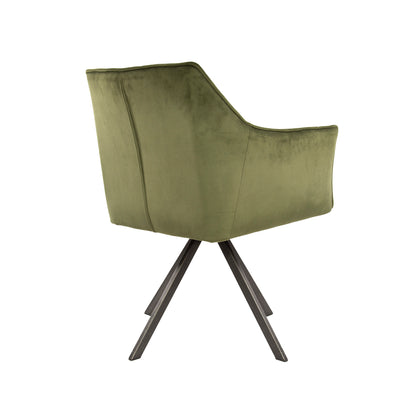 Eetkamerstoel Raster | Groen Velours | Magazijn leegverkoop