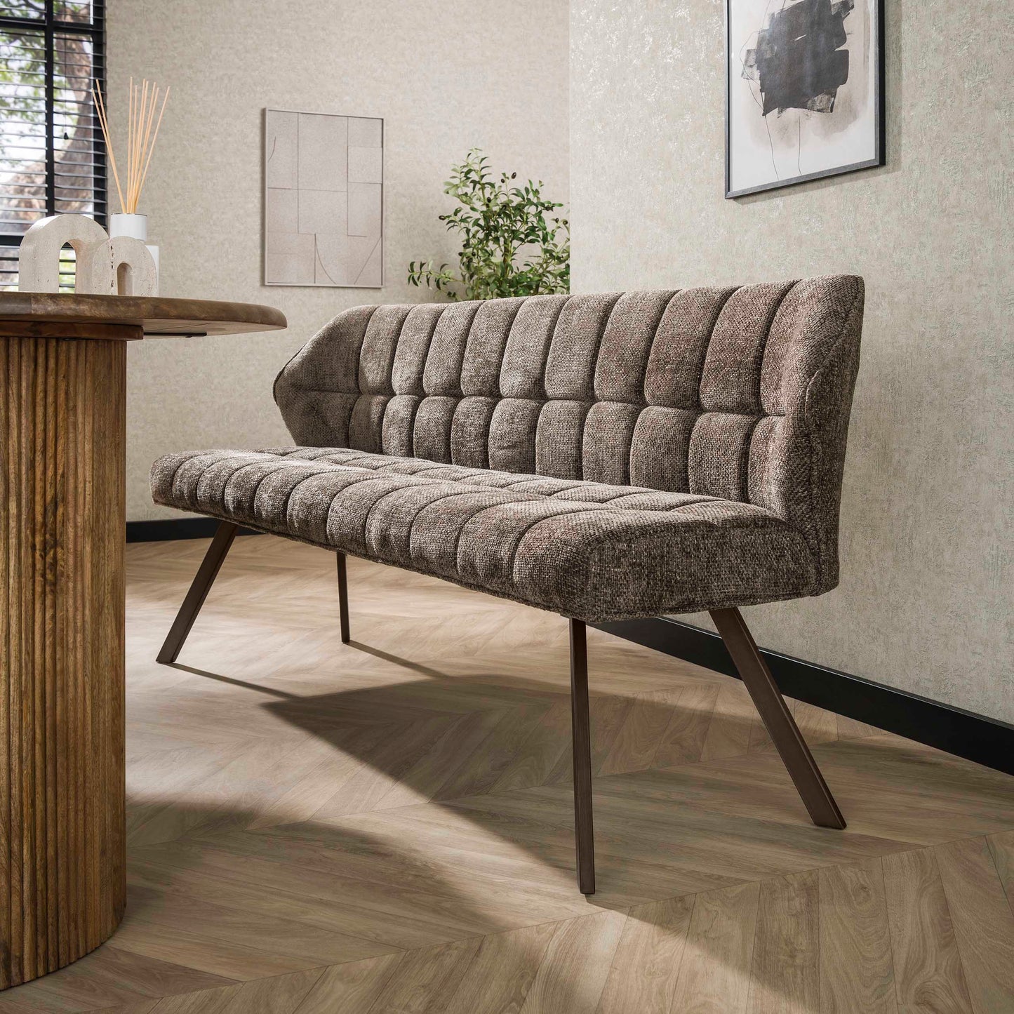 Eetkamerbank Raster | Onderstel Brons