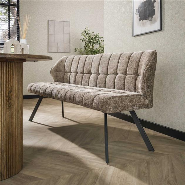 Eetkamerbank Raster | Stof Champagne