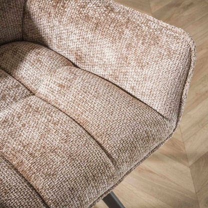 Eetkamerbank Raster | Stof Champagne