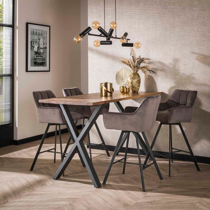 Barstoel Raster | Antraciet Velvet