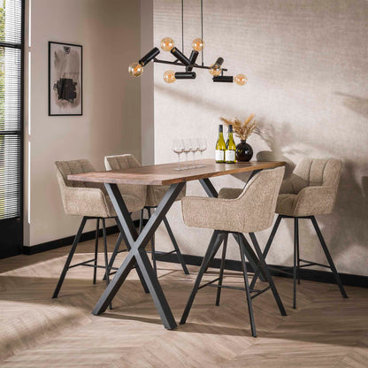 Barstoel Raster | Beige Bouclé