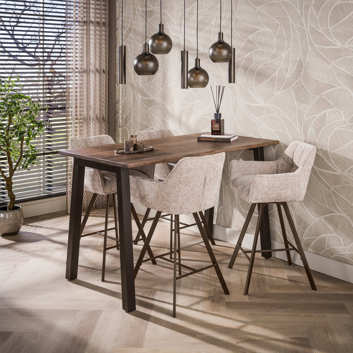 Barkruk Raster zand stof in een interieur