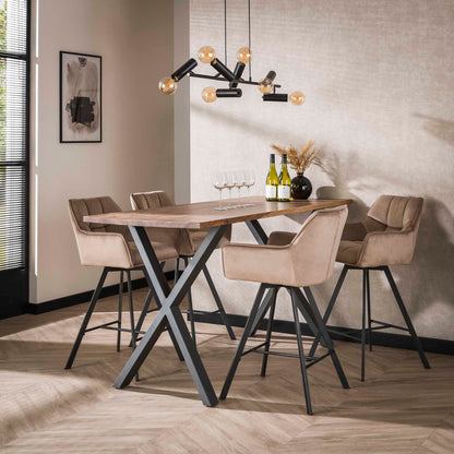 Barstoel Raster | Champagne Velvet