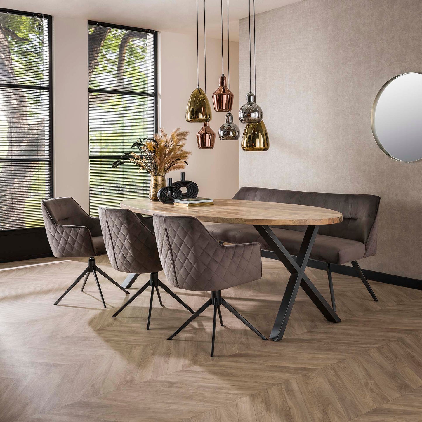 Eetkamerstoel Pull | Grijs Velvet