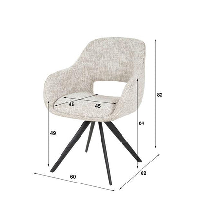 Eetkamerstoel Blair | Draaibaar Wit