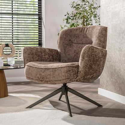 Fauteuil Forza | Bruin | Onderstel Brons