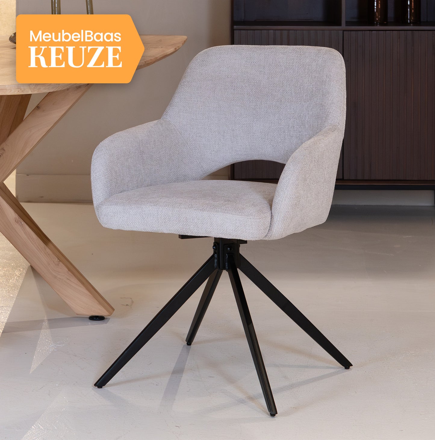 Eetkamerstoel Evi | Naturel Stof