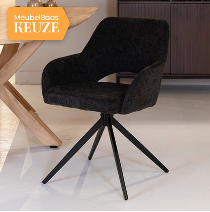 Eetkamerstoel Evi | Donkergrijs Stof