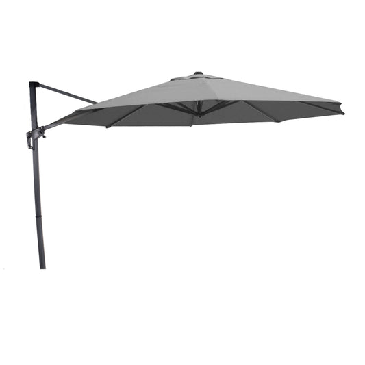 Zweefparasol Virgo | Grijs | Zonder Volant | Ø3,5 Meter | Rond