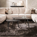 Salontafel Set Rogers | Peervorm | Zwart Melamine