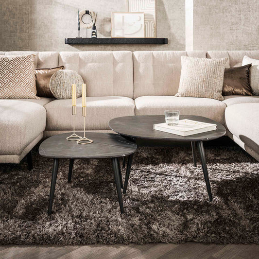 Salontafel Set Rogers | Organisch | Zwart Melamine