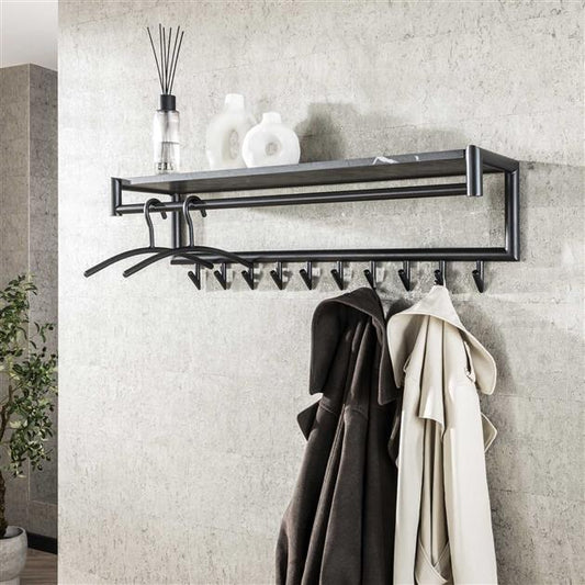 Kapstok Hilo | 10 Haken | Melamine Zwart