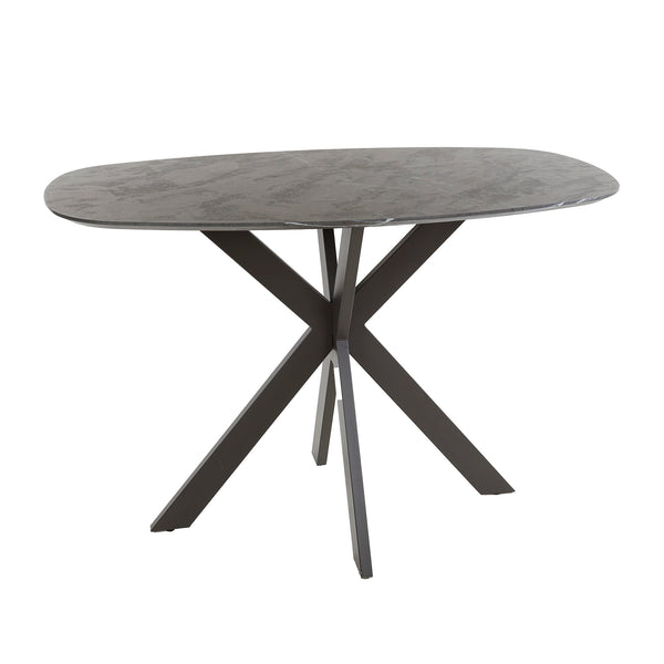 Bartafel Park zwart melamine, schuin vooraanzicht op witte achtergrond