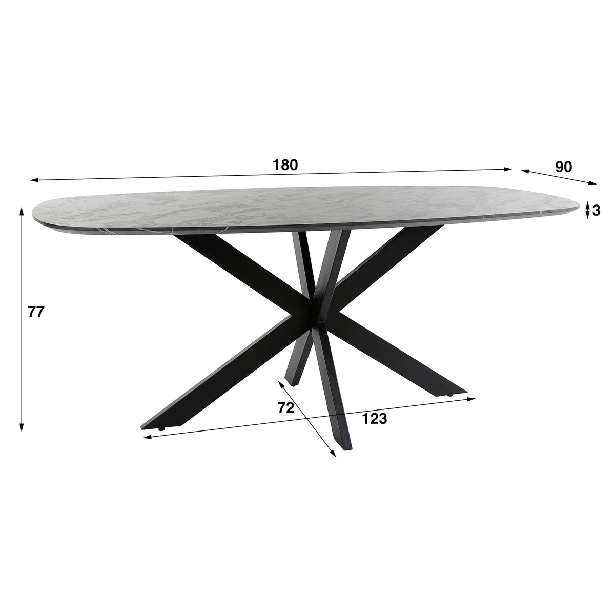 Eetkamertafel Swindon | Zwart Bruin