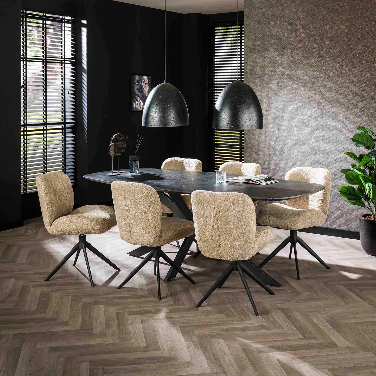 Eetkamertafel Swindon | Zwart Bruin