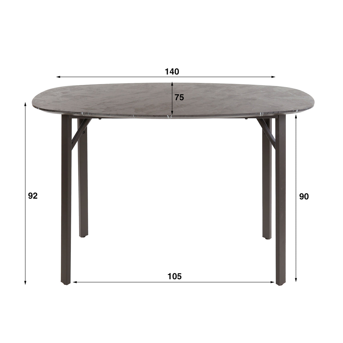 Bartafel Trails | Zwart Melamine