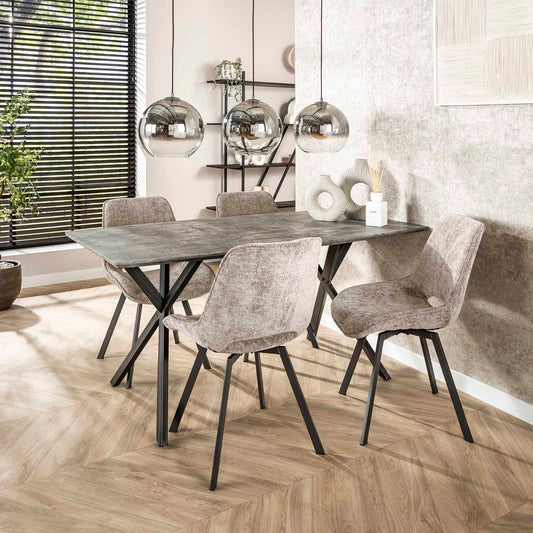 Eetkamertafel Rye | Grijs Beton