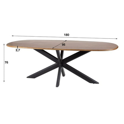 Eettafel Cliff | Mangohout  Naturel | 180cm