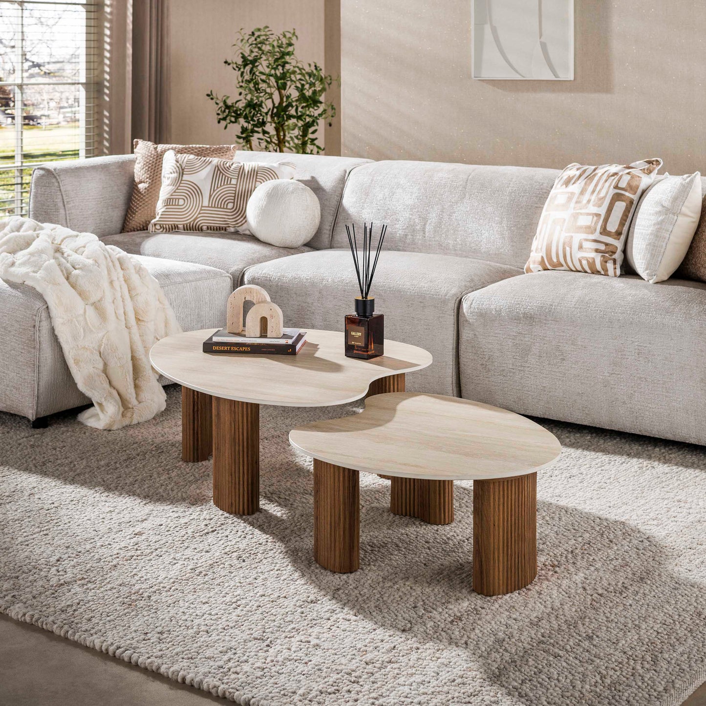 Salontafel Ceramo | Keramiek in Travertinlook