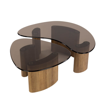 Salontafel Zare | Set Van 2 | Brons Glas