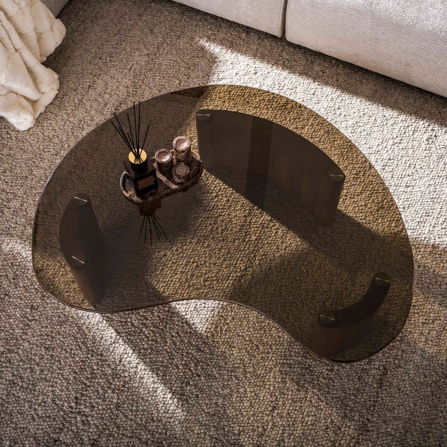 Salontafel Tinto organisch | Brons glas