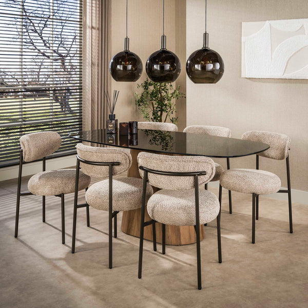 Eettafel Tinto | Bruin Glas