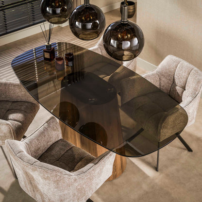 Eettafel Tinto | Bruin Glas