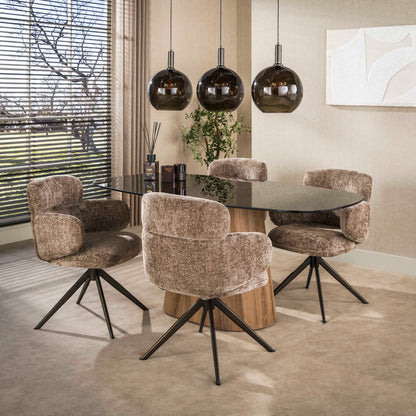Eettafel Tinto | Bruin Glas