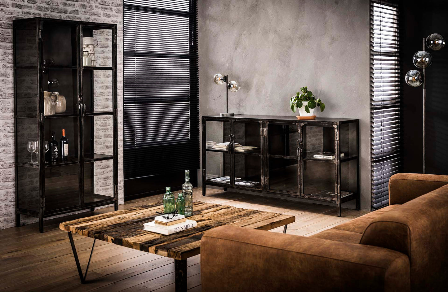 Dressoir Rift | Zwart Metaal