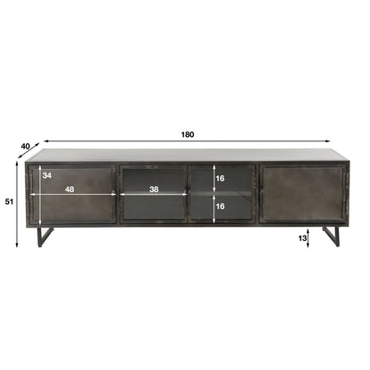 TV-Meubel Rift | Zwart Metaal