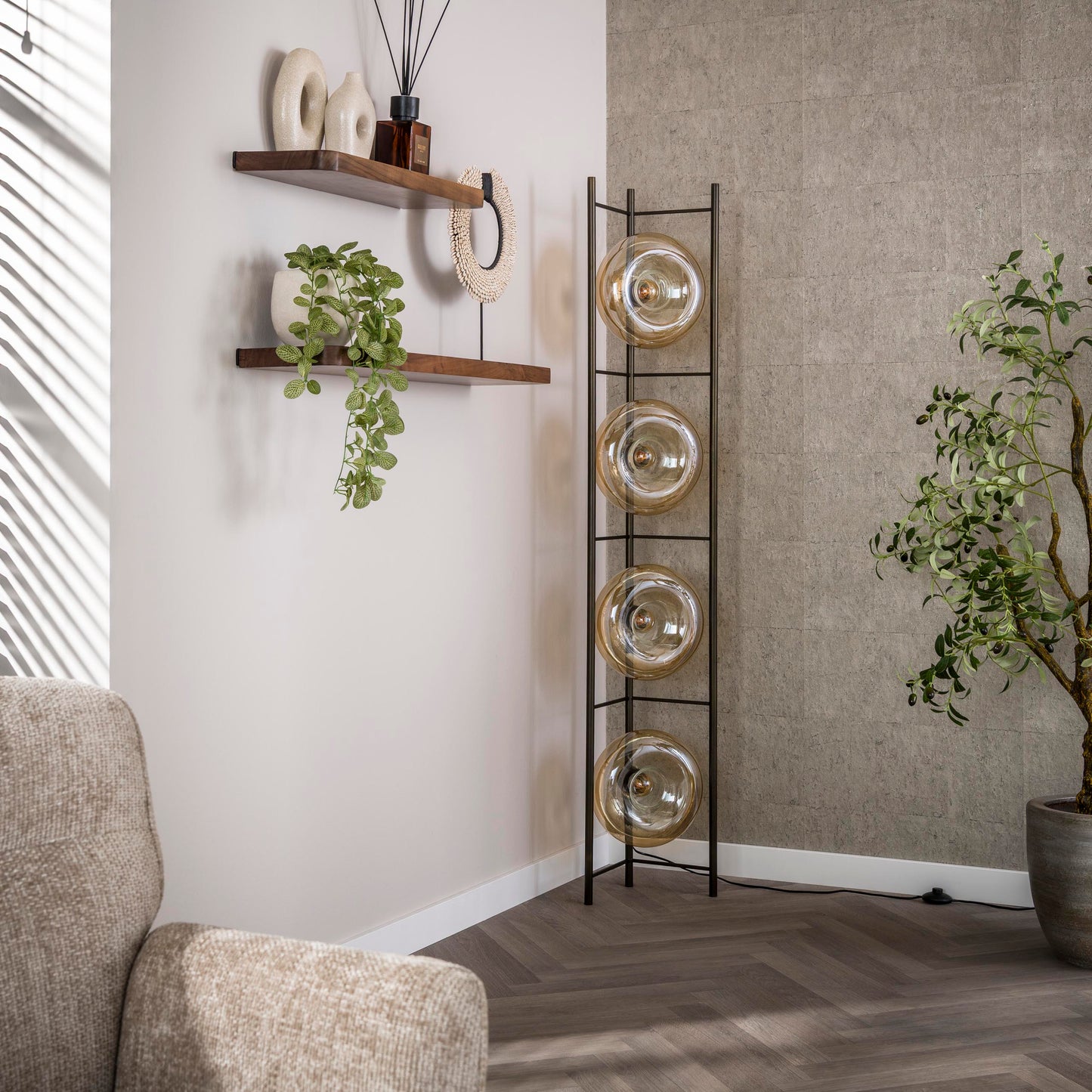 Vloerlamp Lio | Glas Oranje