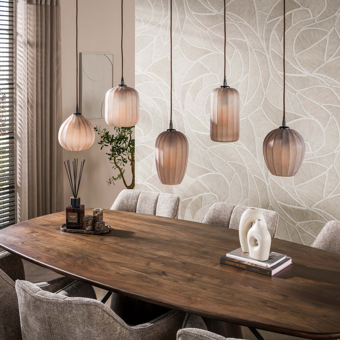 Hanglamp Altura | 5-Lichts | Sienna Bruin-Frosted