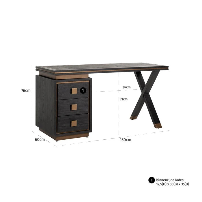 Bureau Hunter | Zwart Eikenhout