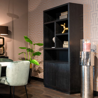 Boekenkast Oakura | Zwart Eikenhout