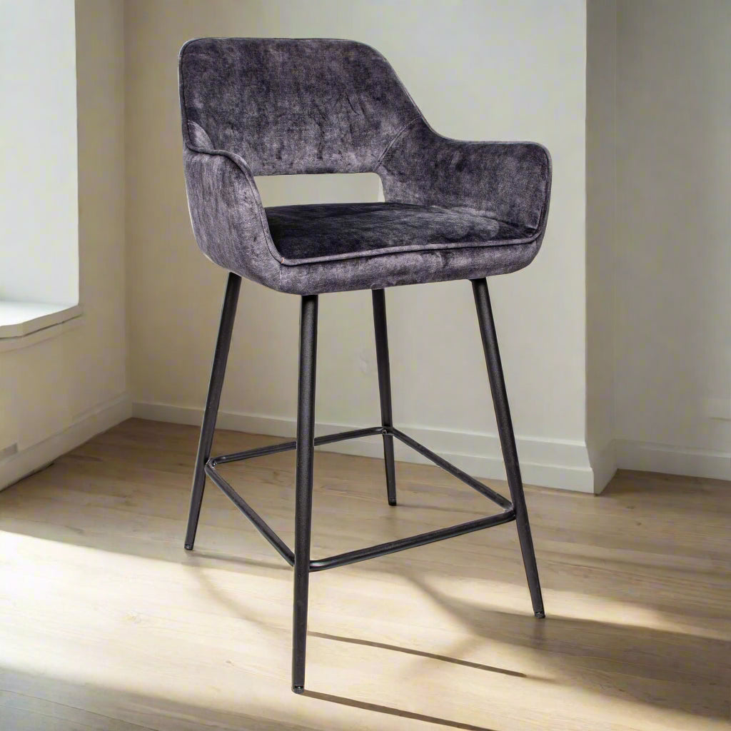 Barstoel Fallow | Kookeiland of Bartafel | Antraciet Velvet