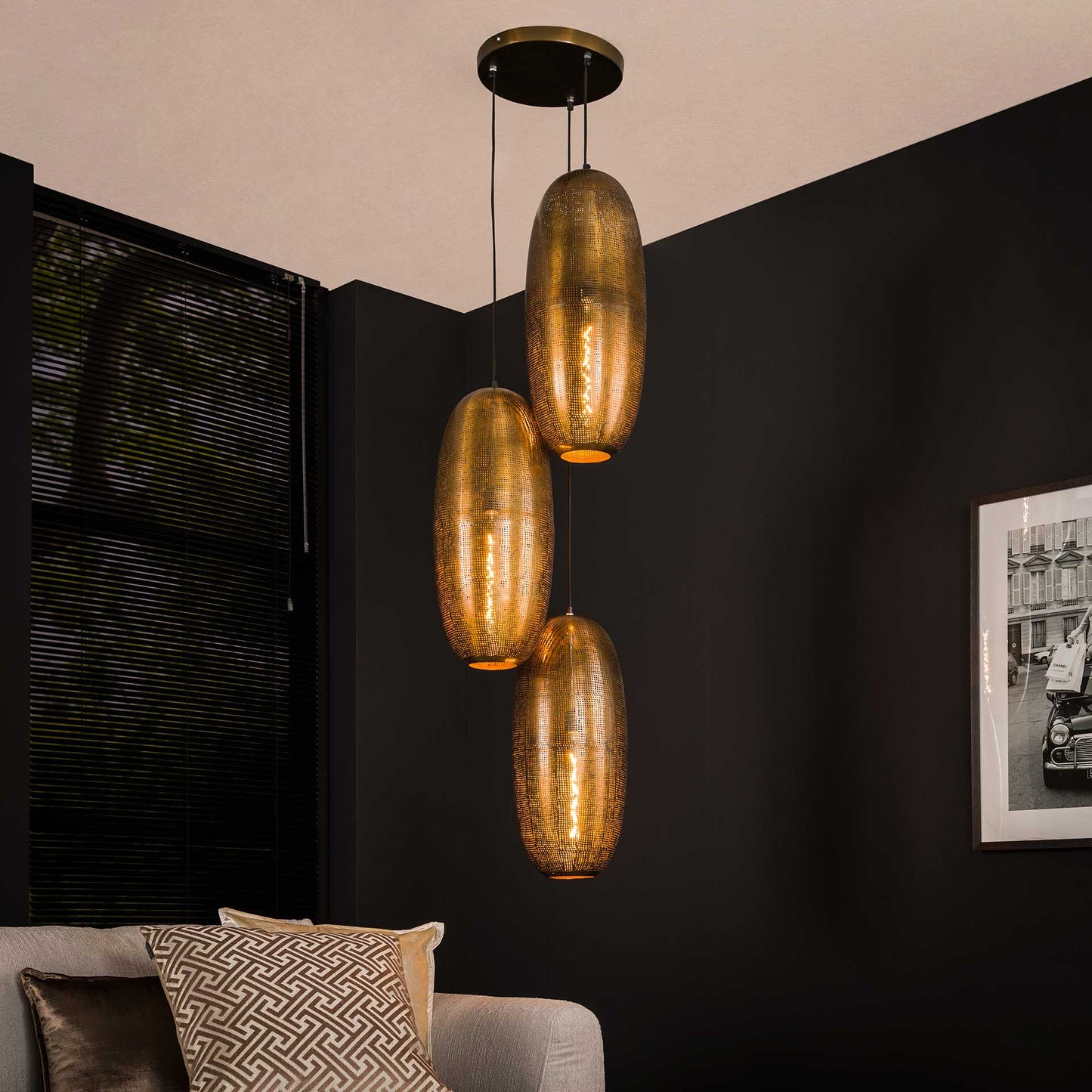 Hanglamp Cosmic | 3 Lampen | Brons Metaal