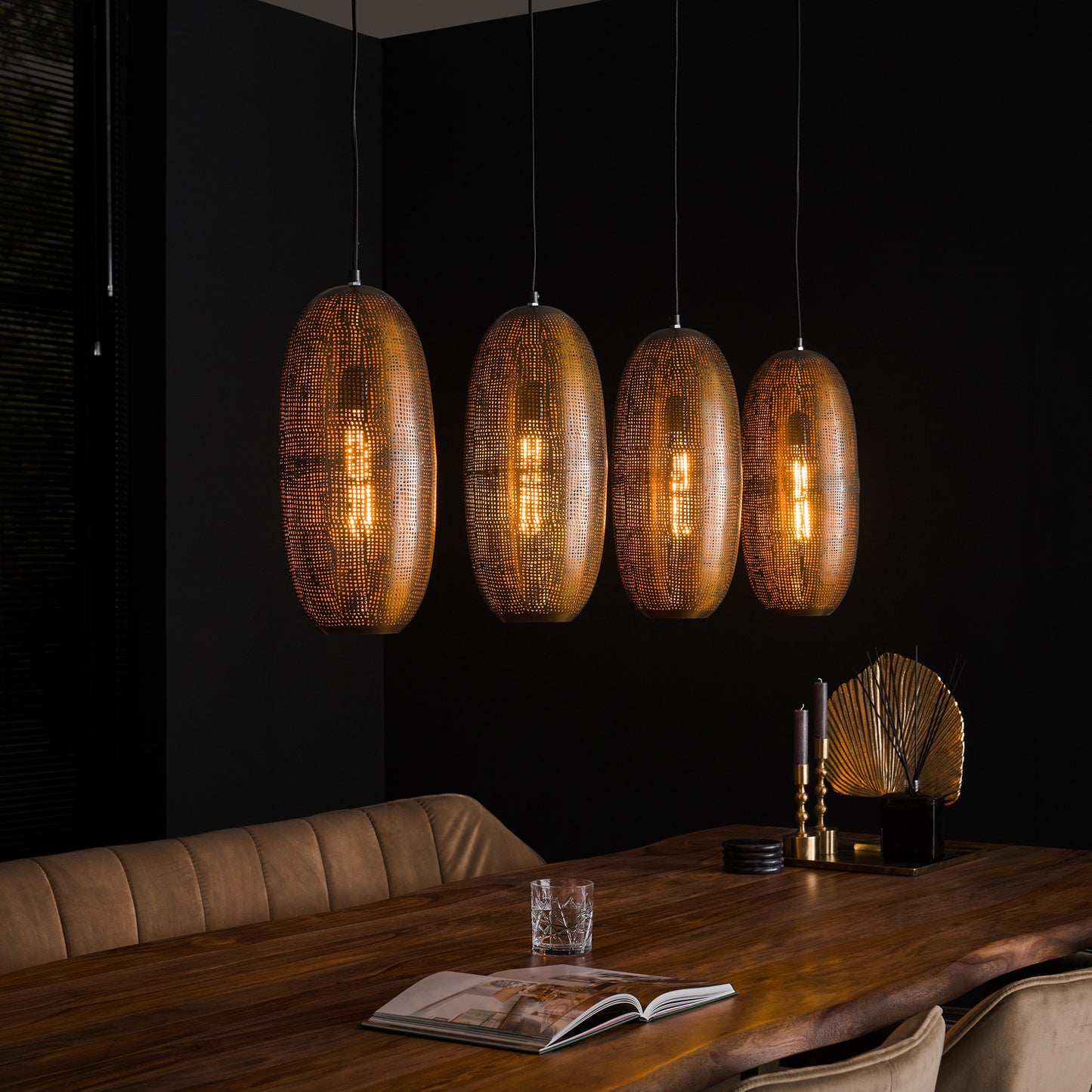Hanglamp Cosmic | 4 Lampen | Brons Metaal