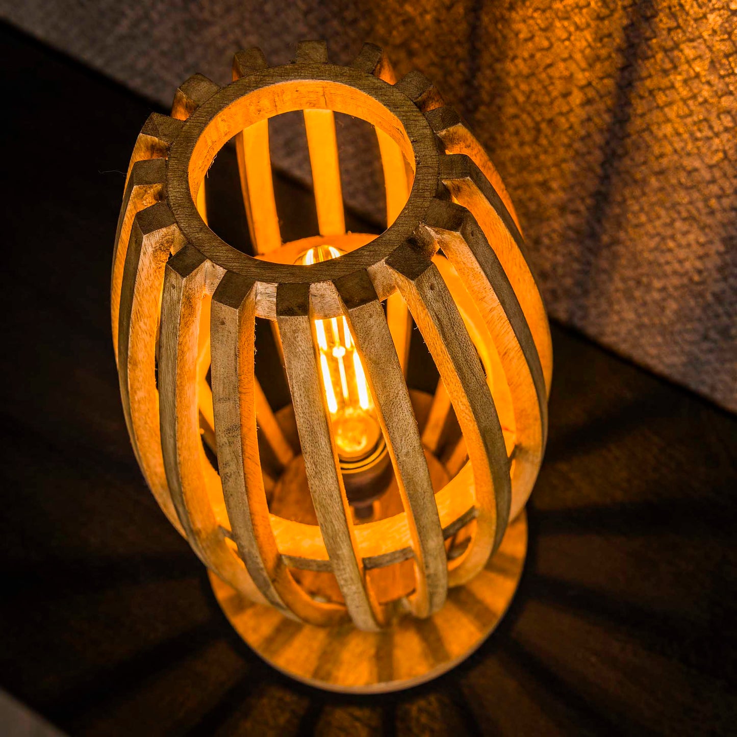 Tafellamp Orbit | Naturel Mangohout