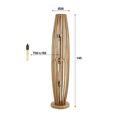 Vloerlamp Orbit | L | Naturel Mangohout