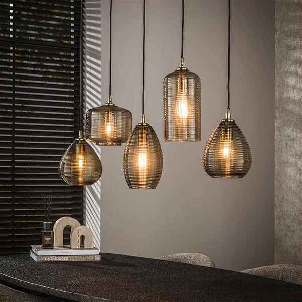 Hanglamp Stripe | Bruin Glas