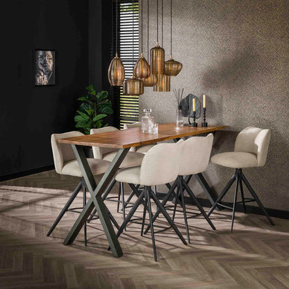 Hanglamp 7L Stripe Glass | Amberkleurig Glas