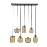 Hanglamp 7L Stripe Glass amberkleurig glas, vooraanzicht op witte achtergrond
