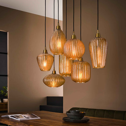 Hanglamp Creek | Amberkleurig Glas