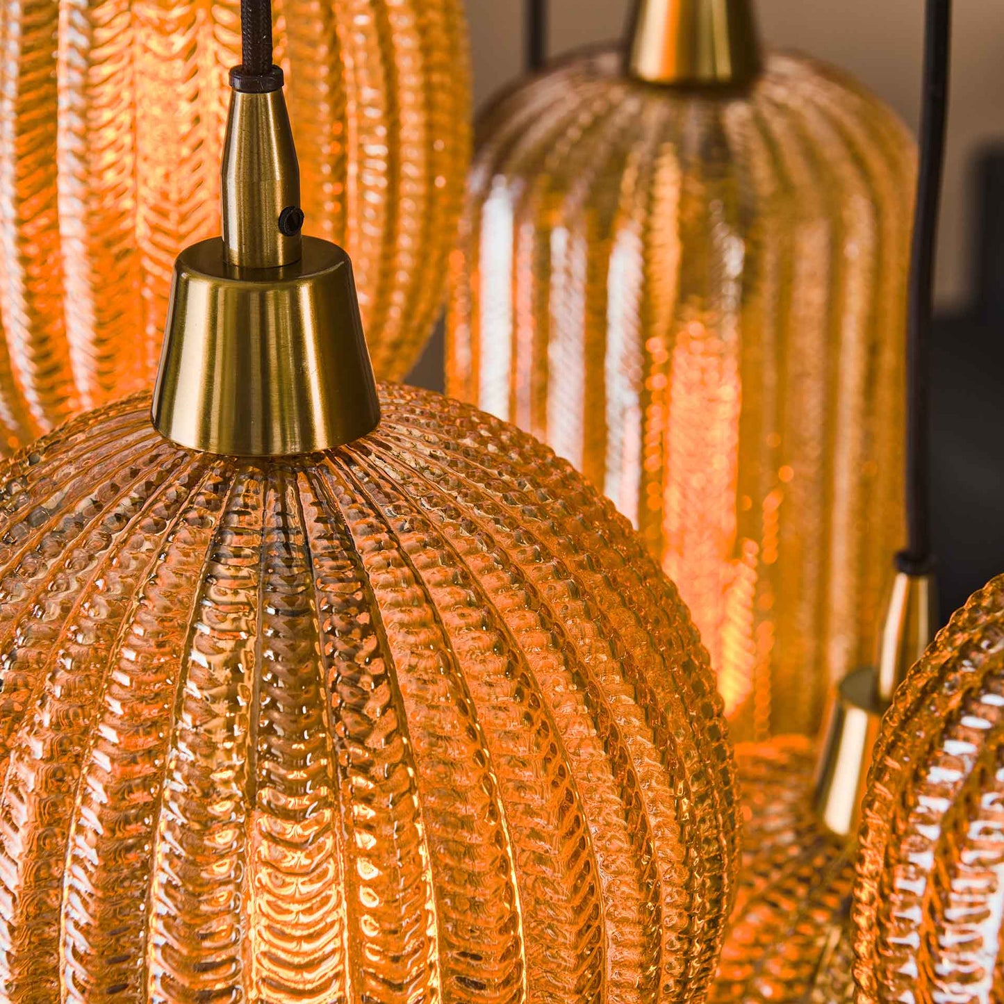 Hanglamp Creek | Amberkleurig Glas