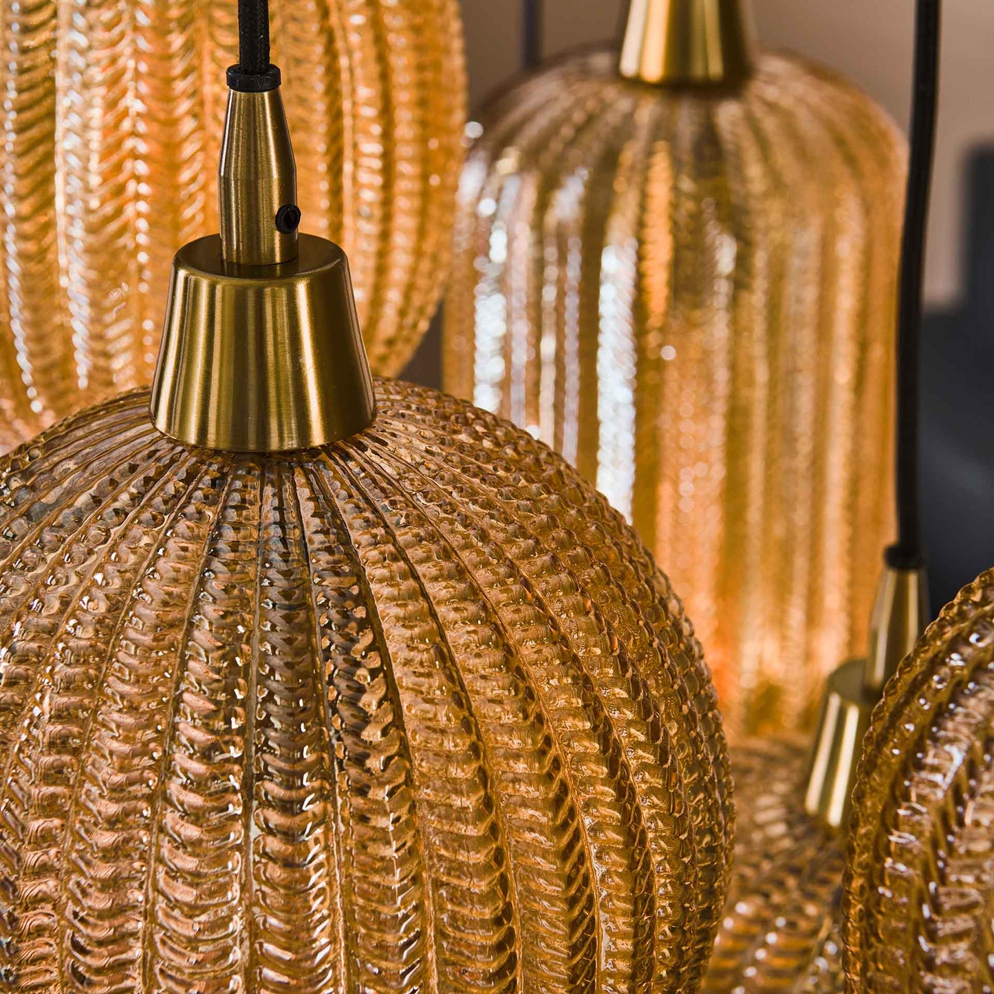 Hanglamp Creek | Amberkleurig Glas